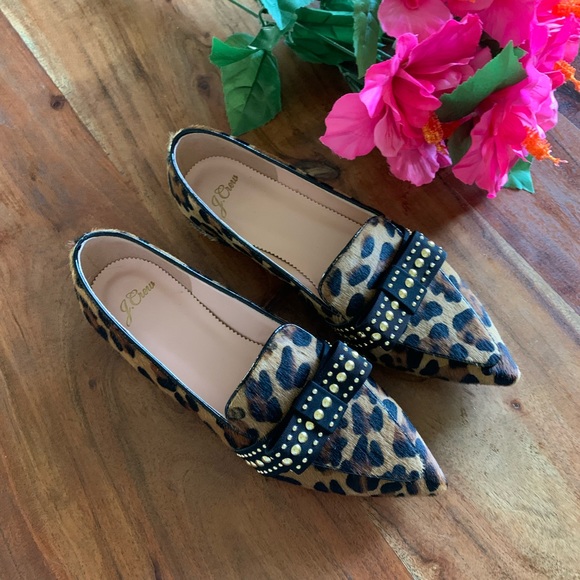 New J. Crew Leopard Print Loafers NWOT - size 7